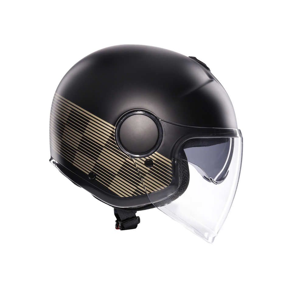 ETERES PONZA MATT BLACK/GOLD - MOTORBIKE OPEN FACE HELMET E2206