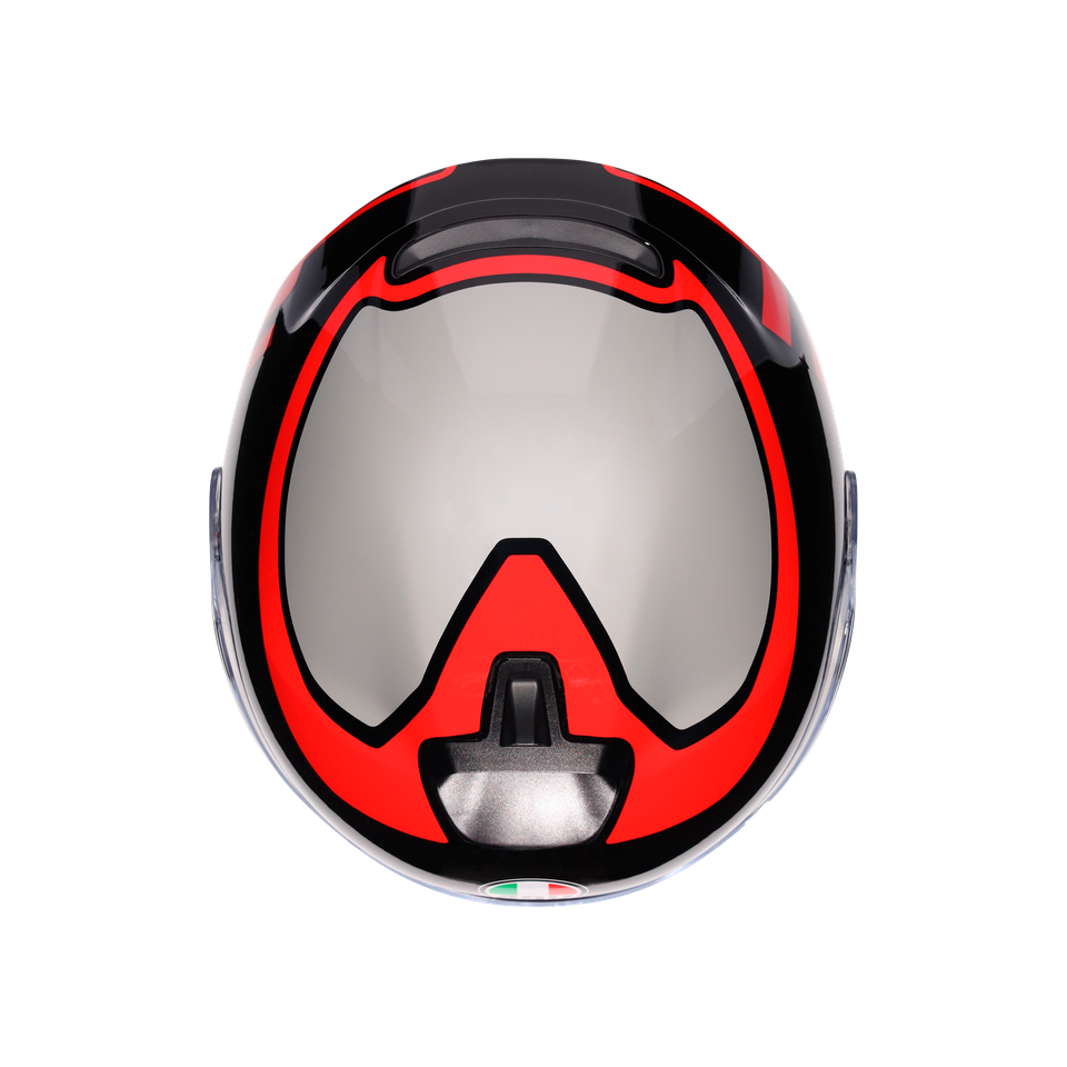 IRIDES MOTORBIKE OPEN FACE HELMET E2206 - VALENZA MATT GREY/BLACK/RED