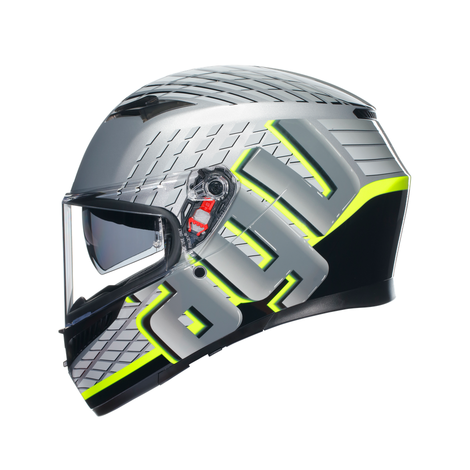K3 FORTIFY GREY/BLACK/YELLOW FLUO - MOTORBIKE FULL FACE HELMET E2206