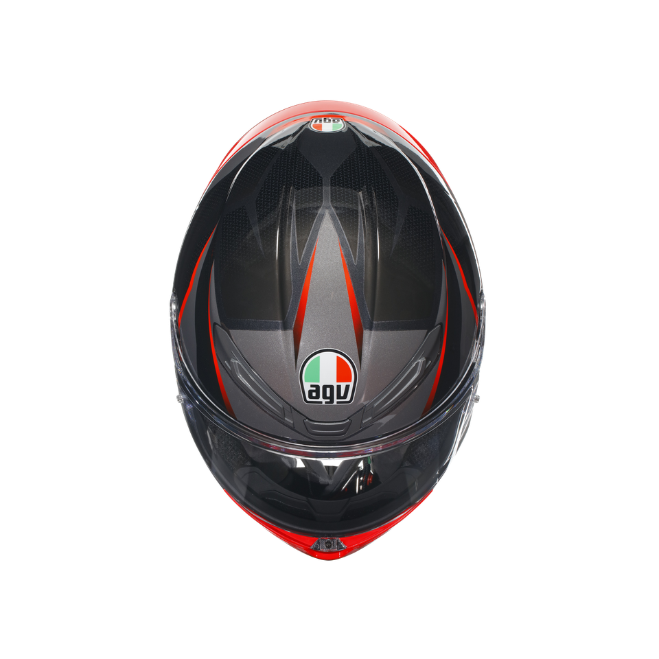 K6 S SLASHCUT BLACK/GREY/RED - MOTORBIKE FULL FACE HELMET E2206
