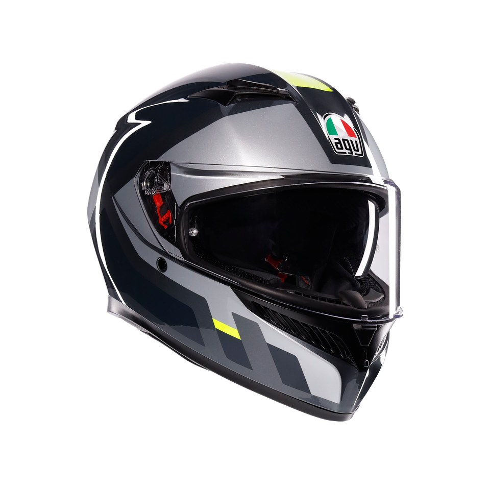 K3 SHADE GREY/YELLOW FLUO - MOTORBIKE FULL FACE HELMET E2206