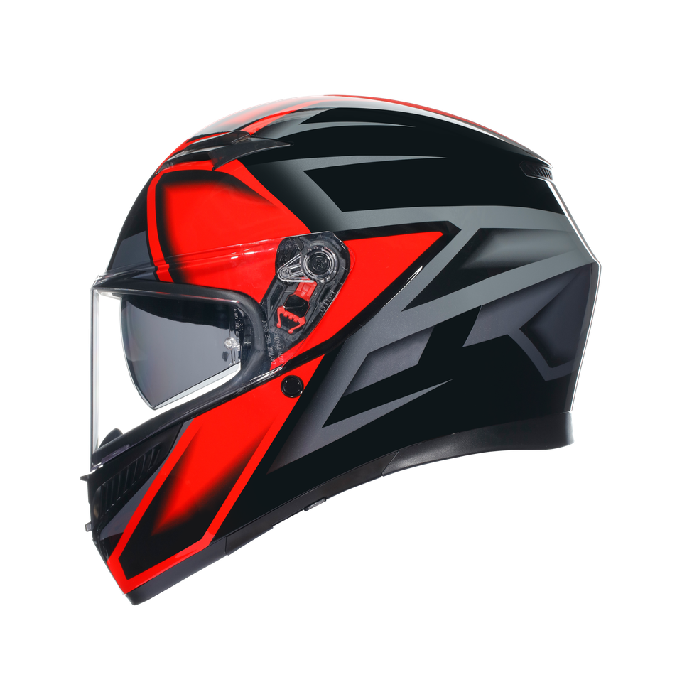 K3 COMPOUND BLACK/RED - MOTORBIKE FULL FACE HELMET E2206