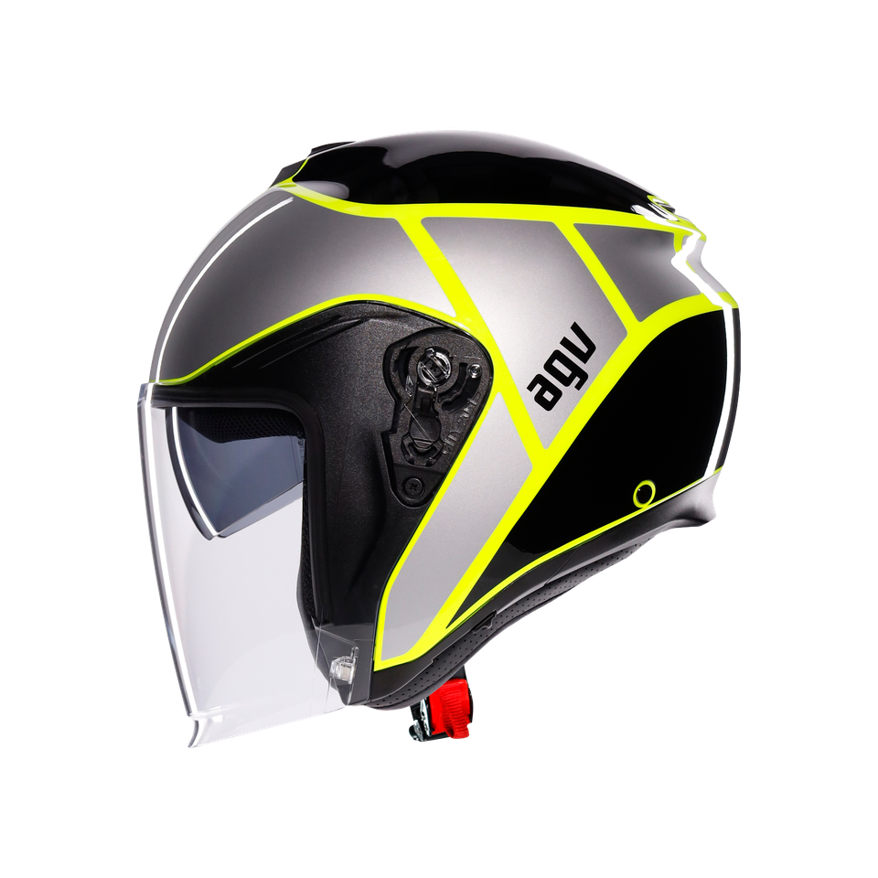 IRIDES DAVAO BLACK/GREY/YELLOW FLUO - MOTORBIKE OPEN FACE HELMET E2206