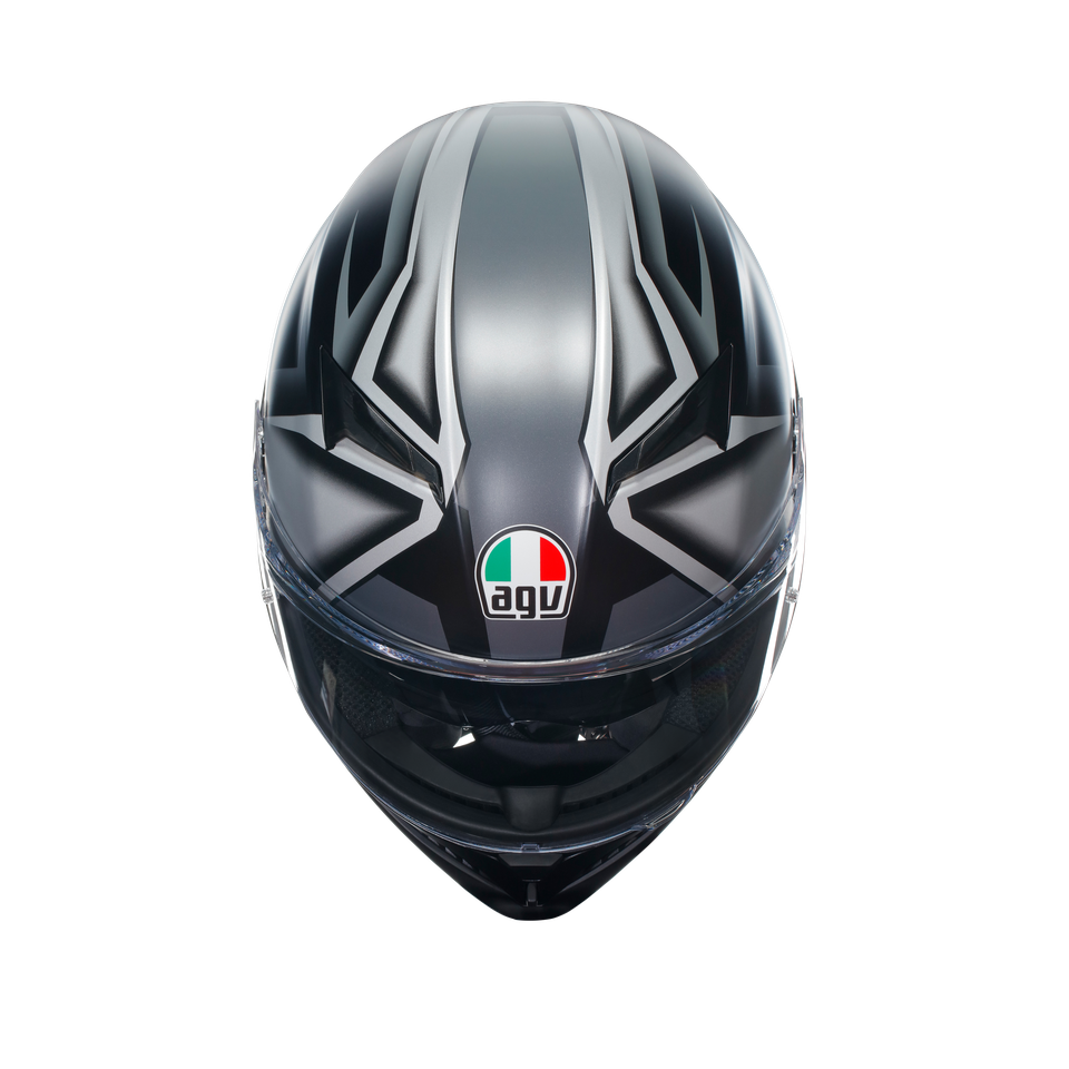K3 COMPOUND MATT BLACK/GREY - MOTORBIKE FULL FACE HELMET E2206