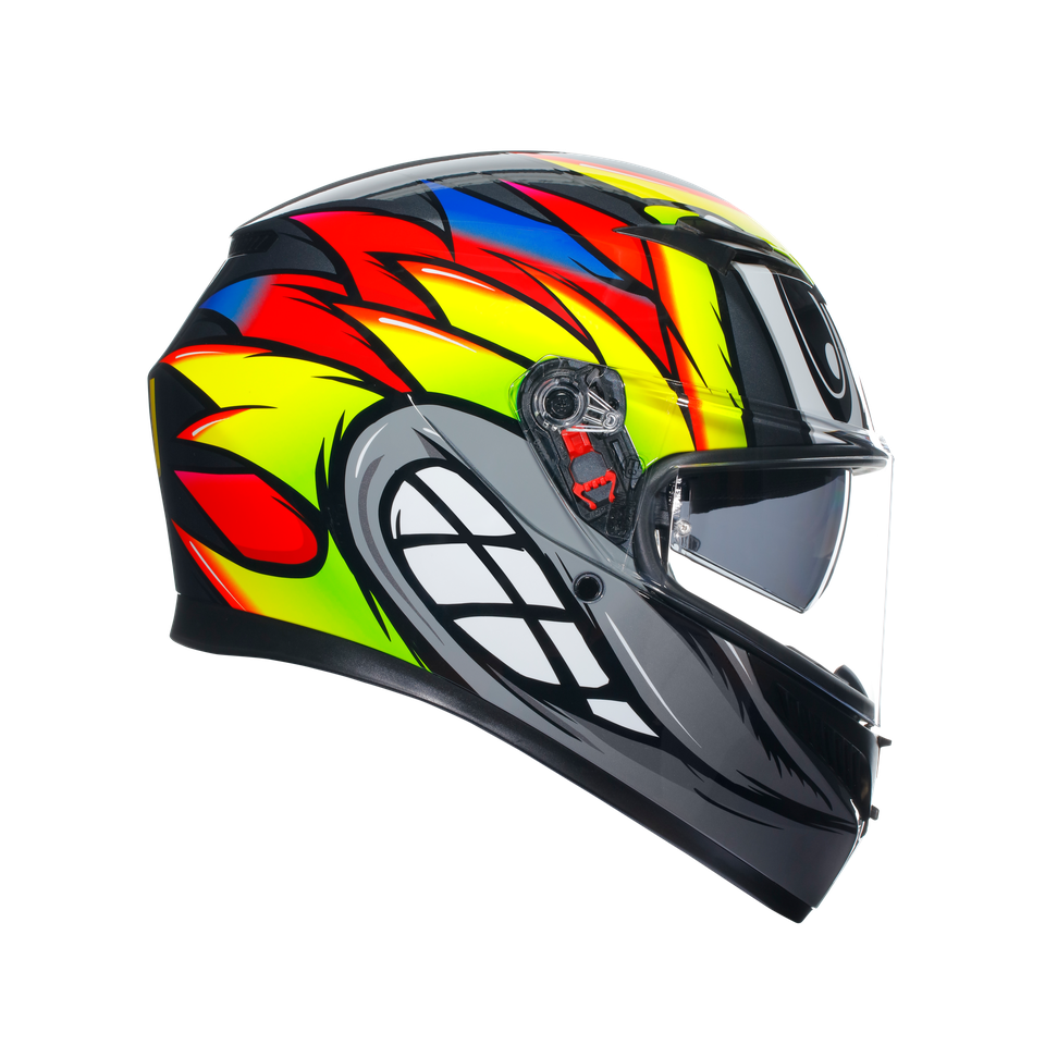 K3 BIRDY 2.0 GREY/YELLOW/RED - MOTORBIKE FULL FACE HELMET E2206