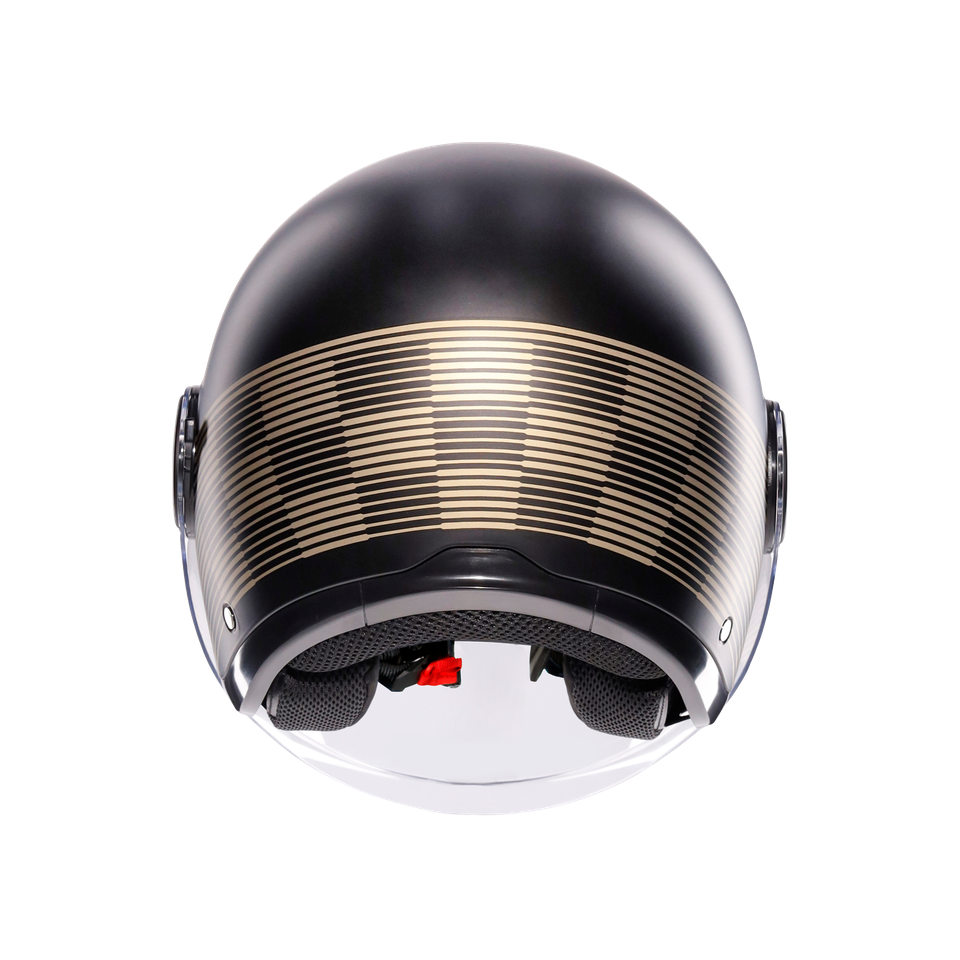 ETERES PONZA MATT BLACK/GOLD - MOTORBIKE OPEN FACE HELMET E2206