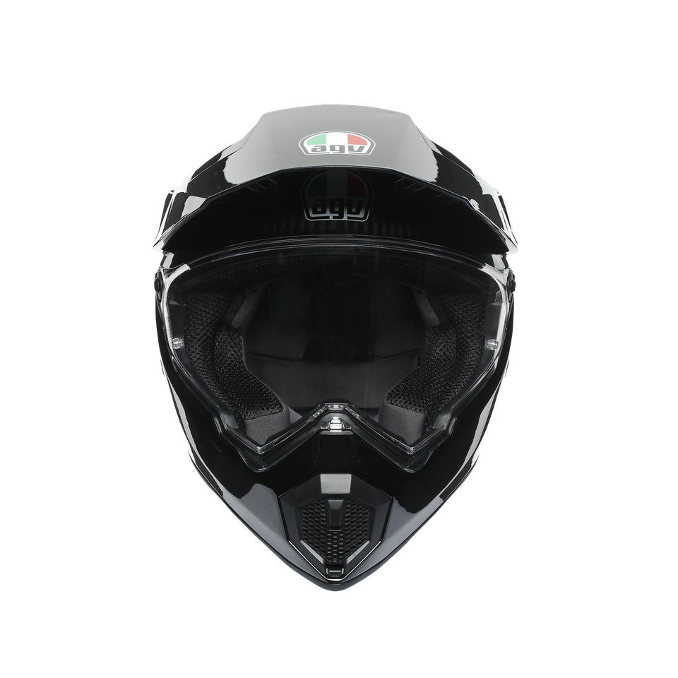 AX9 MONO GLOSSY CARBON - MOTORBIKE FULL FACE HELMET E2206