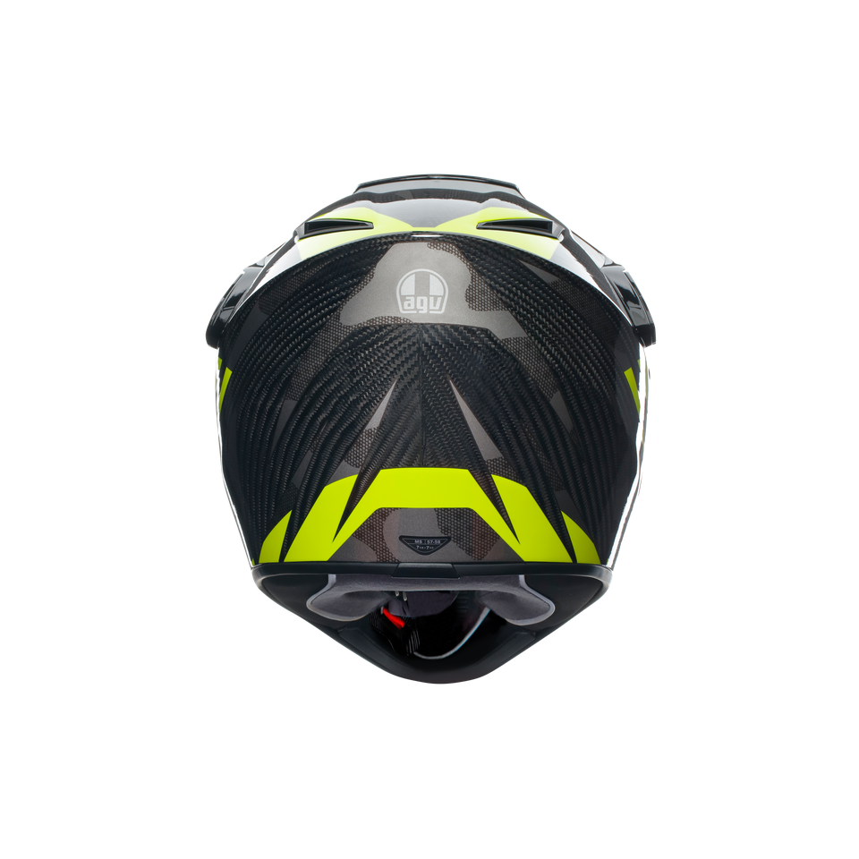 AX9 STEPPA CARBON/GREY/YELLOW FLUO - MOTORBIKE FULL FACE HELMET E2206