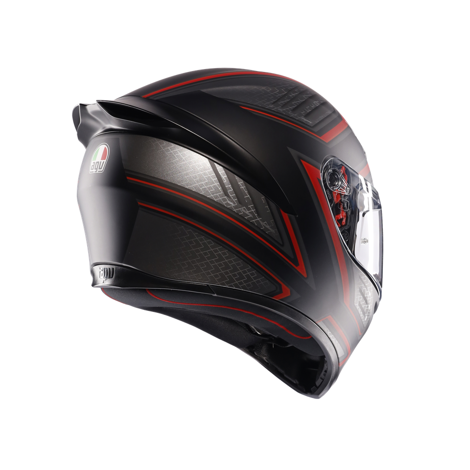 K1 S SLING MATT BLACK/RED - MOTORBIKE FULL FACE HELMET E2206