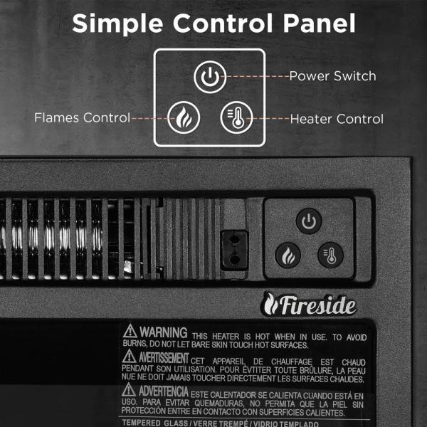 Fireside 48 in. Wooden Electric Fireplace TV Stand in Rustic Brown, with Sliding Barn Door, Entertainment Center