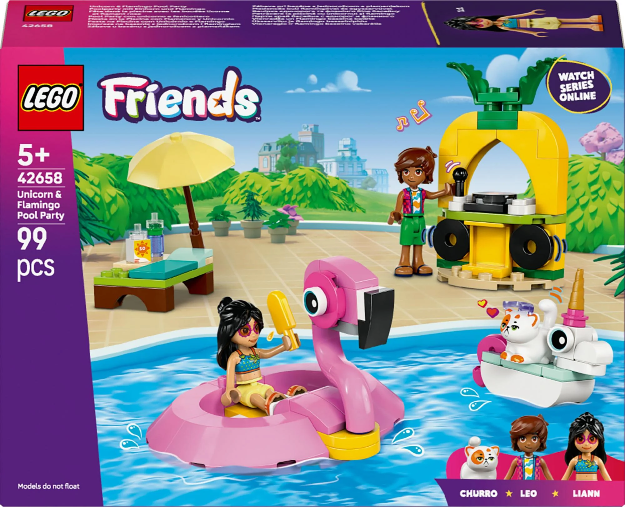 LEGO 42658 Friends Pool Party with Unicorn and Flamingo