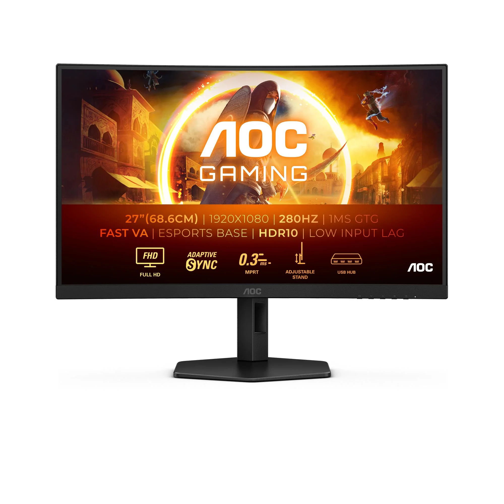 AOC Gaming C27G4ZXU 27 FHD Curved Skærm - 280Hz