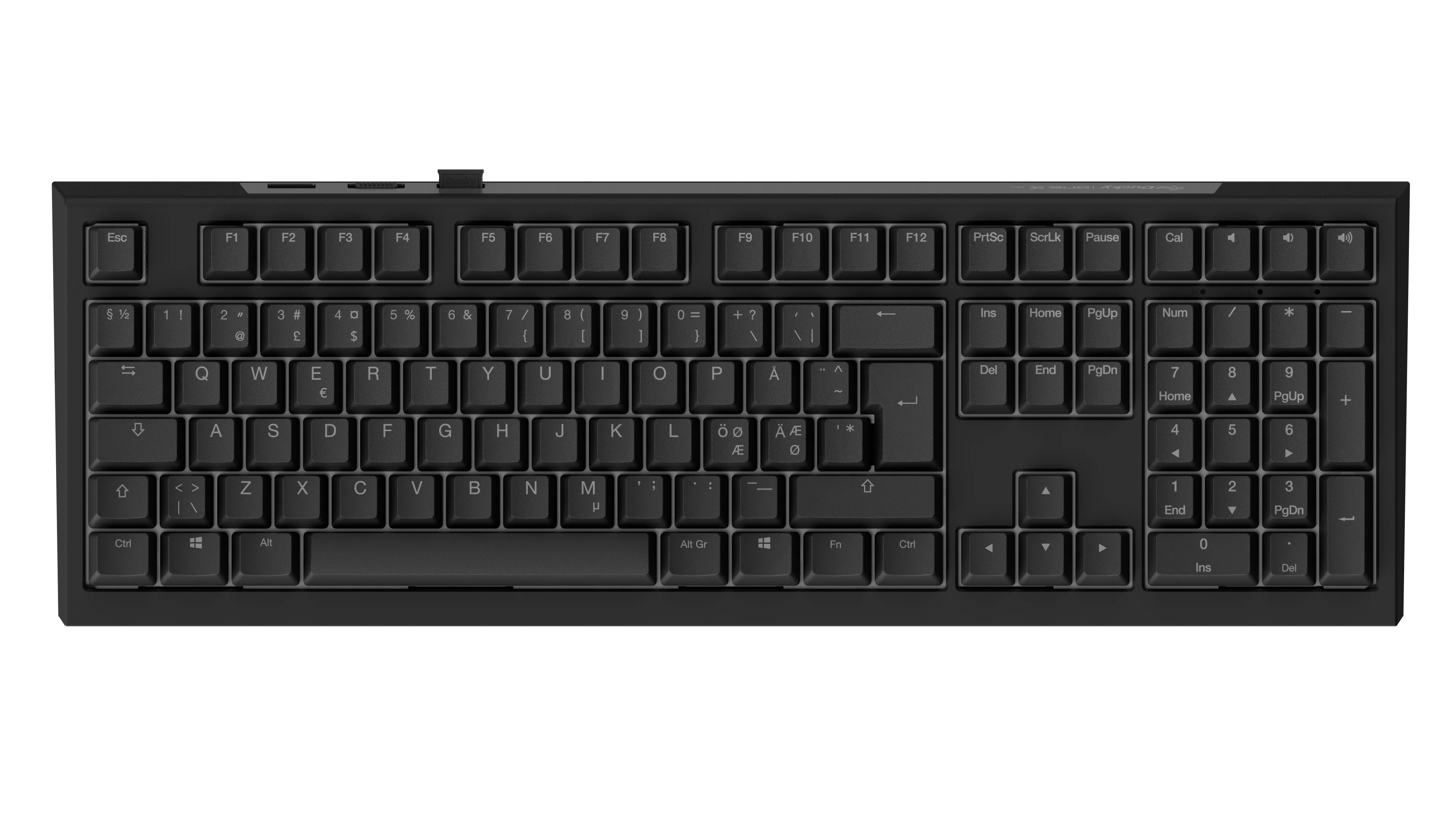 Ducky One X - Black Nordic - Fullsize 100% - Ducky Inductive Switch (analog) Tri-Mode (Trådløs. BT. Cord)