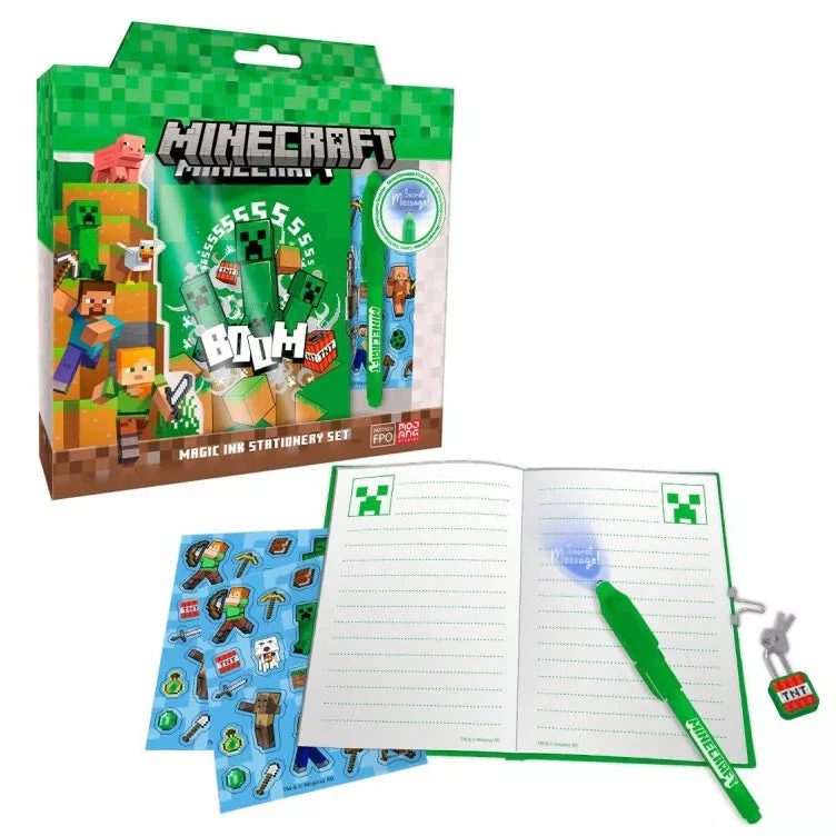 Minecraft Boom Dagbog med Magisk Pen – Skrivesæt