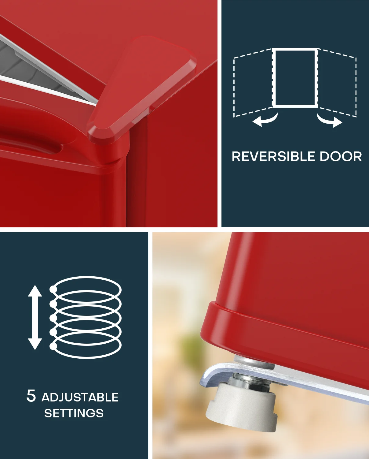 Upstreman 1.7 Cu ft Mini Fridge with Freezer Single Door Compact Refrigerator, Low Noise, Energy Saving, Adjustable Temperature, Reversible Door, for Home Office Dorm, Black FR17