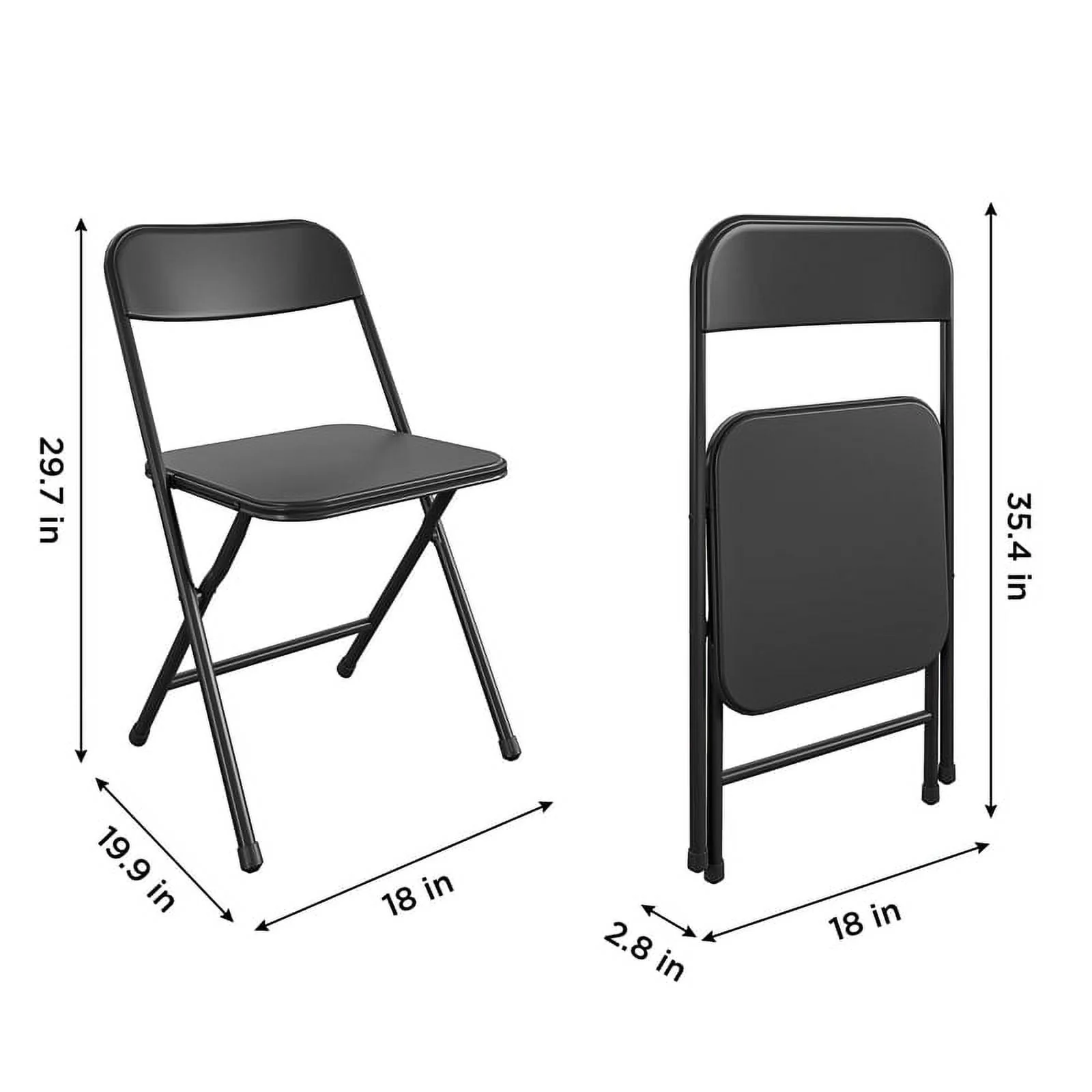 COSCO 5-Piece Solid Resin Folding Table & Chair Dining Set, Black, Indoor & Outdoor, Perfect for Everyday Use, Hosting, Game Night, or Holiday Celebrations