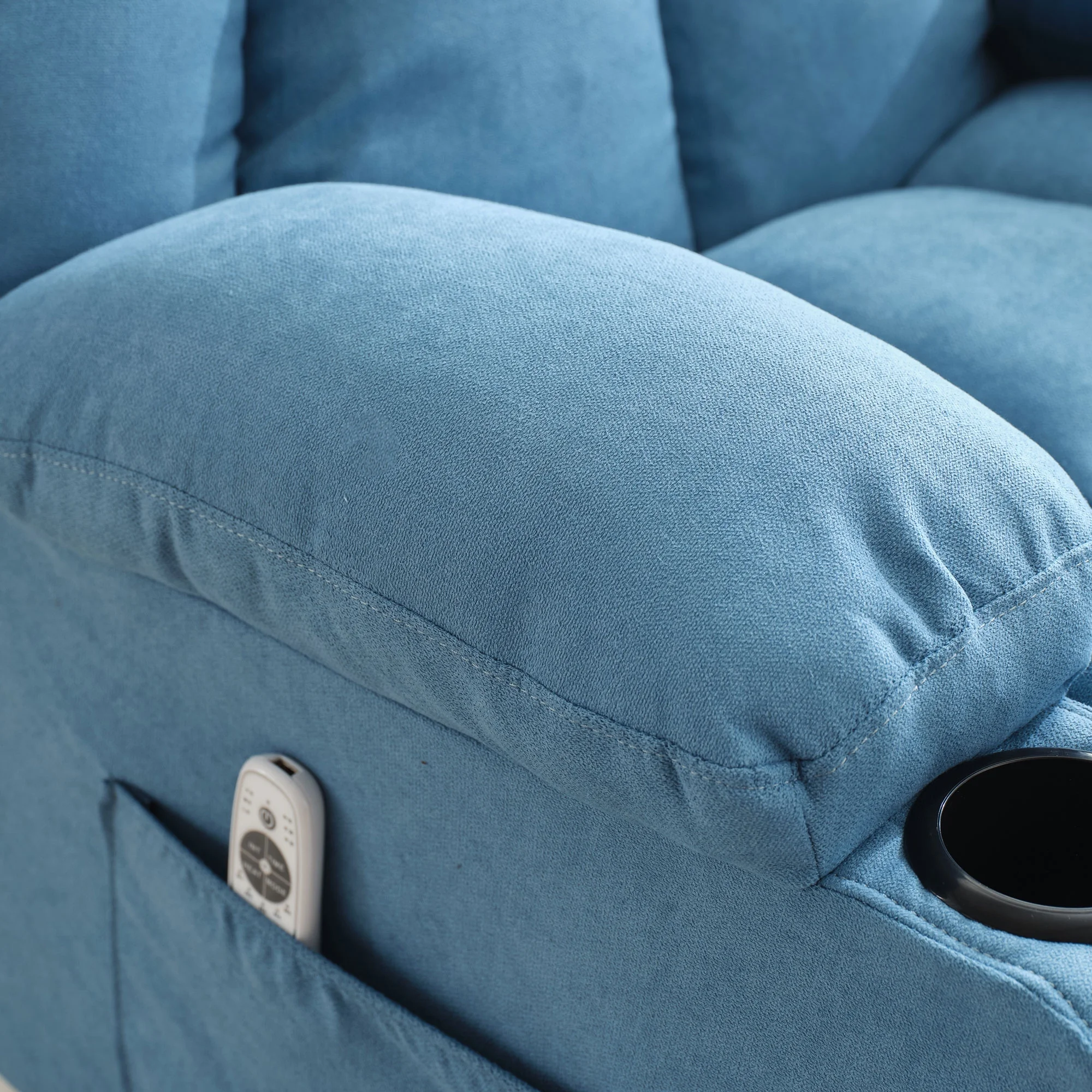 JONPONY Manual Recliner Chair with Heat Therapy and Massage Function, Heavy Duty Reclining Mechanism Massage Chair, Elderly Single Rocker Sofa with Cup Holders for Bedroom Home Theater,Grey