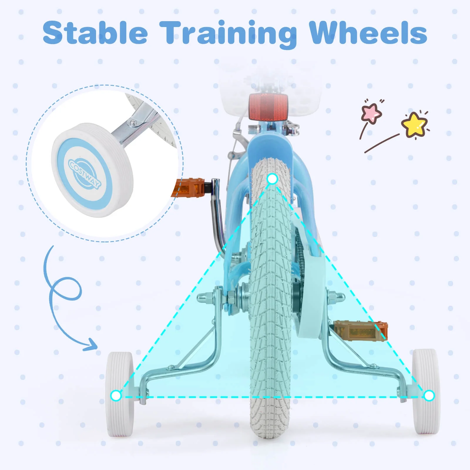 Costway 18'' Kids Bike Toddler Bicycle with Training Wheel Kickstand for 4-8 Years Old Pink