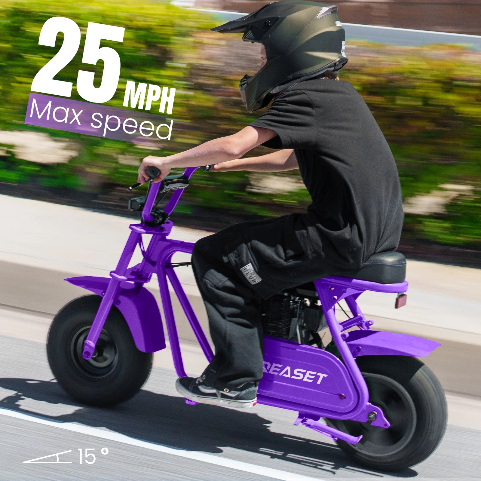 QEASET MB001 Gas Powered Mini Dirt Bike 99CC for Teens and Adults, 25MPH Off Road Motorcycle, Weight Support Up to 200 LBS - Black