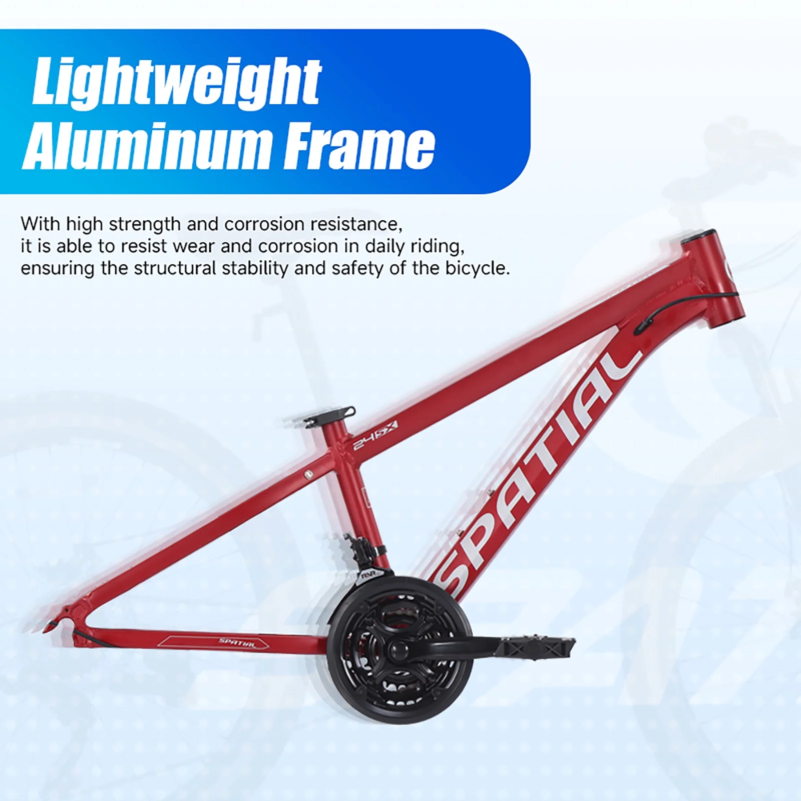 SPATIAL 24 inch Mountain Bicycle for Teenagers,21-Speed Gears MTB Mountain Bikes,Aluminum Frame Dual Disc Brakes
