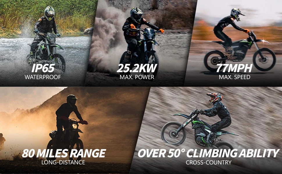 MotoTec Venom 72v 12000w Electric Dirt Bike White