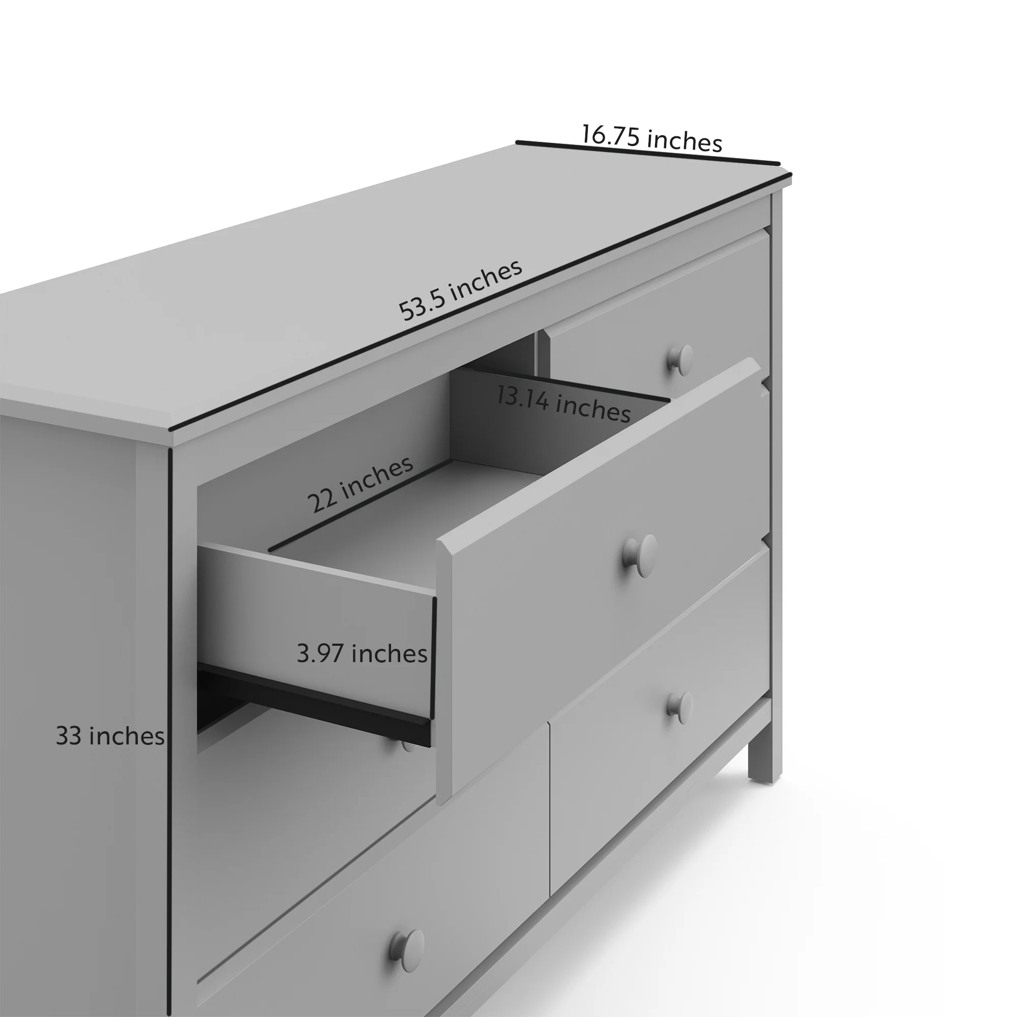 Storkcraft Alpine 6 Drawer Nursery Double Dresser, Olive