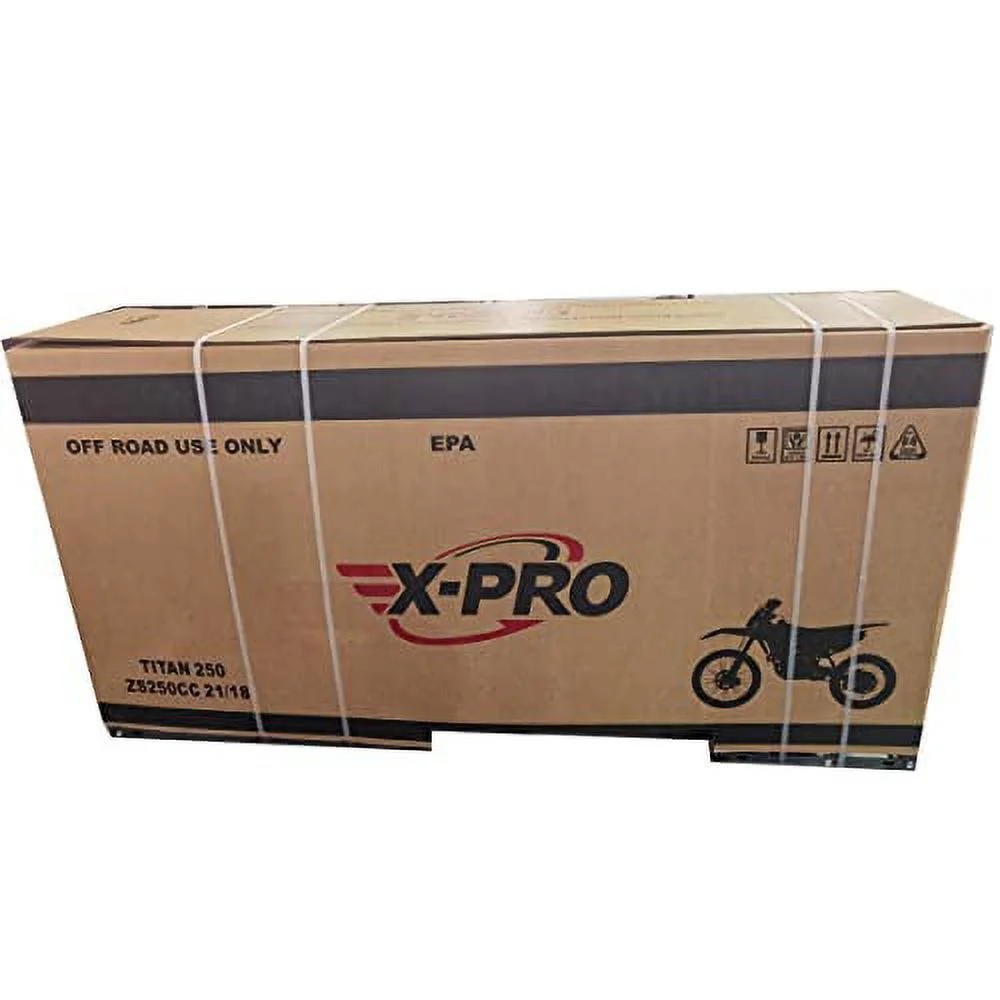 X-Pro Brand New Titan 250cc Gas Pit Dirt Bike with LED Headlight, 5-Speed Manual Transmission, Electric/Kick Start! Big 21