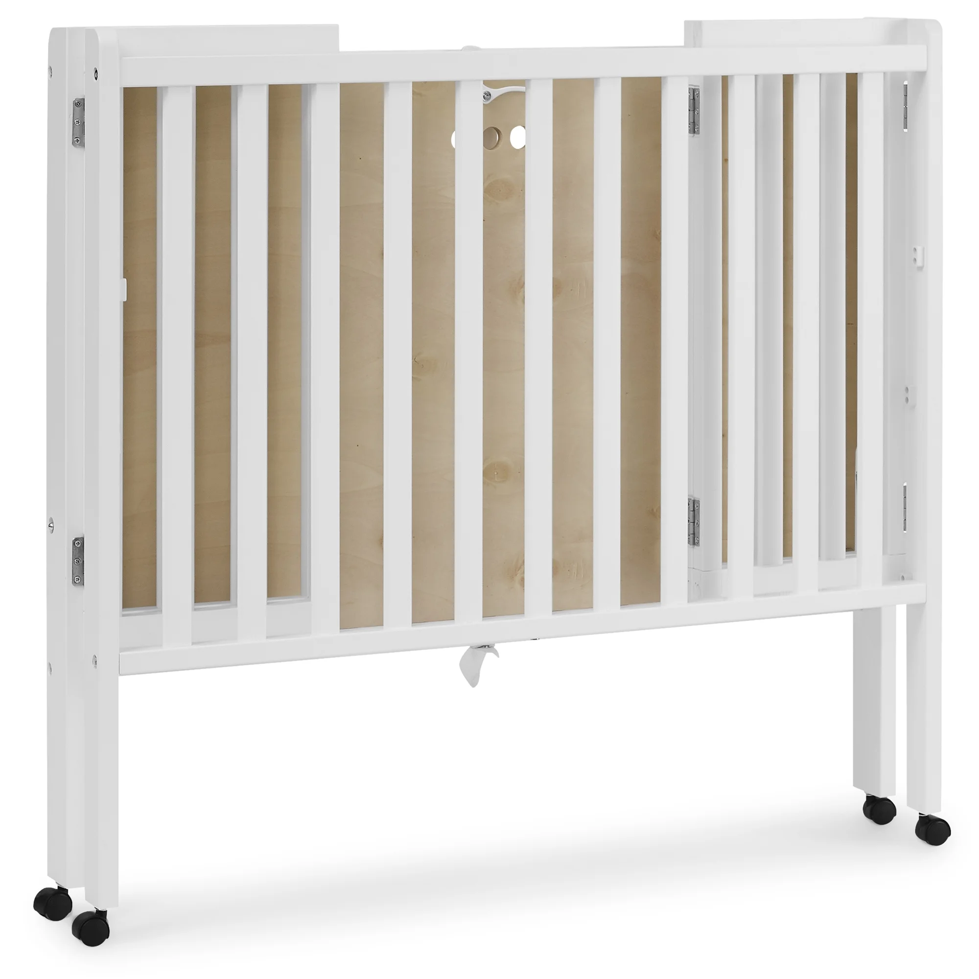 Delta Children Lee Portable Folding Mini Crib with 1.5-Inch Mattress - Greenguard Gold Certified, Bianca White