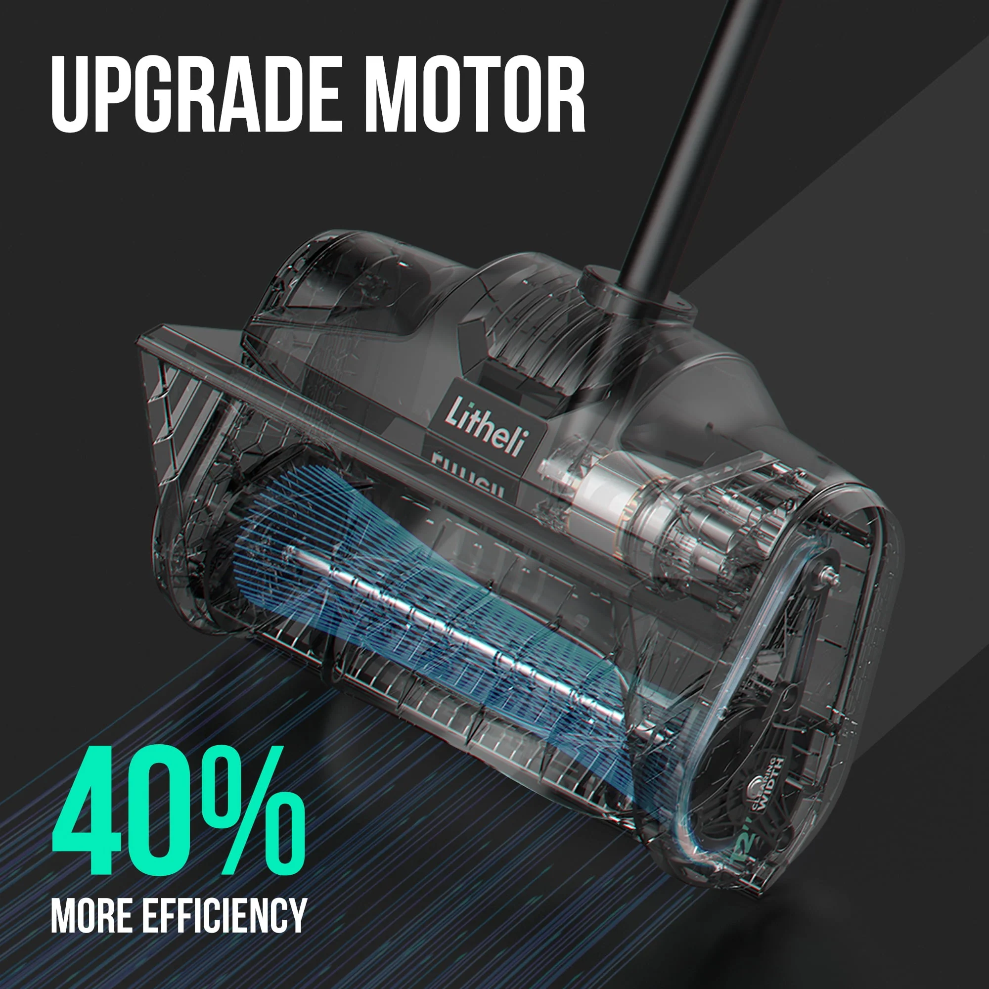 Litheli Cordless Snow Shovel, 20V 12-Inch Battery Powered Snow Thrower, Battery Snow Blower with Auxiliary Handle, with 4.0Ah Li-ion Battery & Charger