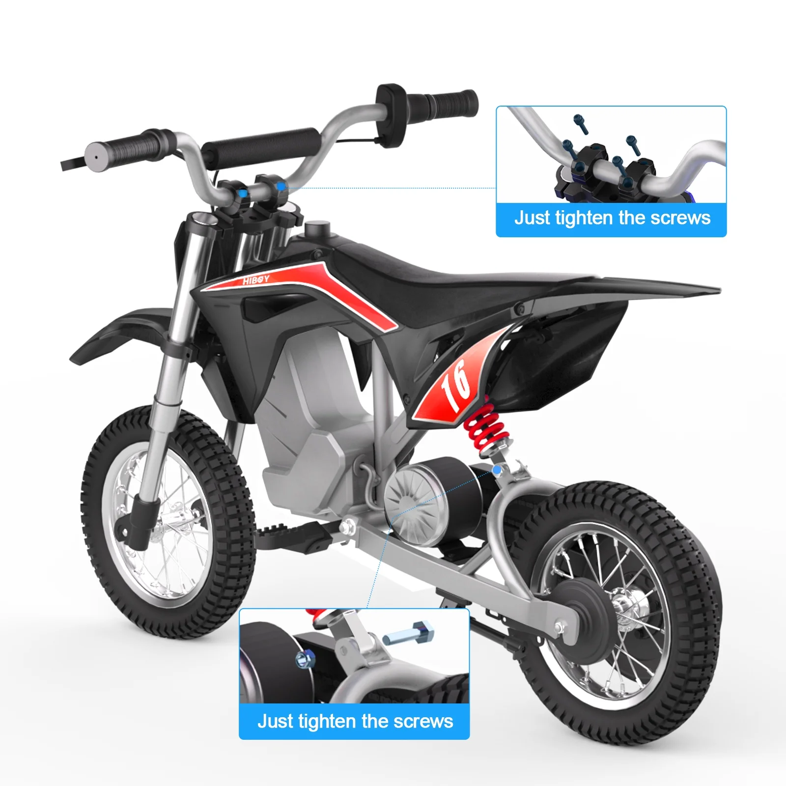 Hiboy DK1 Electric 300W Dirt Bike, for 3 Years to 13 Years - Blue