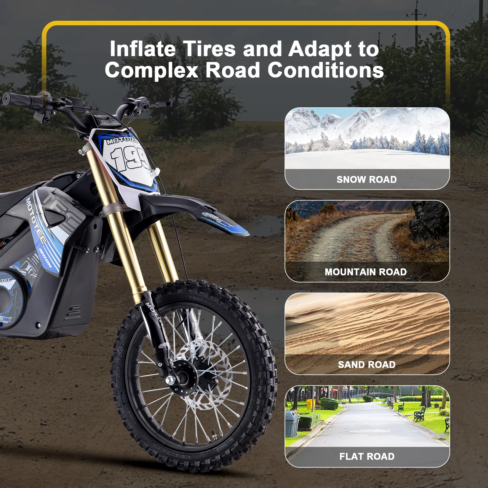 MotoTec 48v Pro Electric Dirt Bike 1800w Lithium Orange