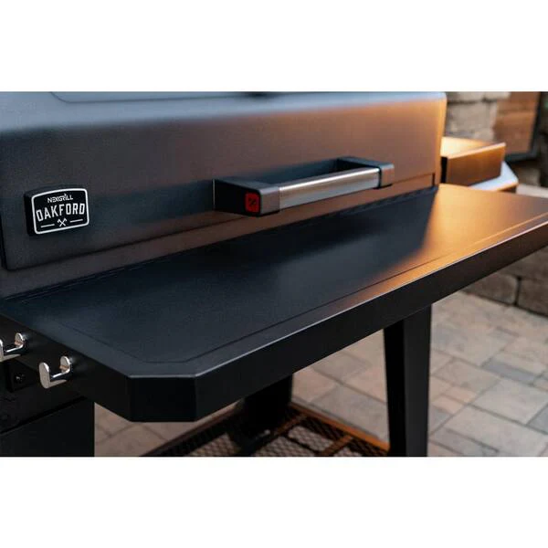 Oakford 1150 Reverse Flow Offset Smoker Charcoal Grill in Black