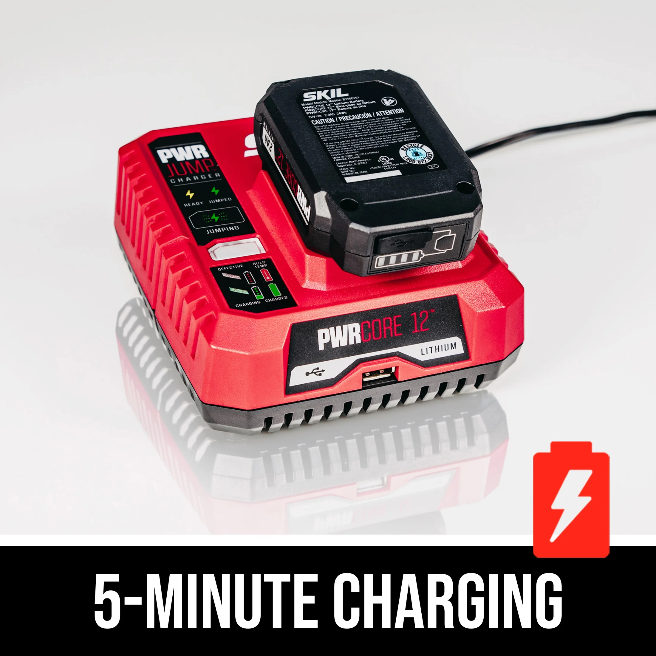 SKIL RI574502 12V Brushless 1/4'' Hex Right Angle Impact Driver Kit with 2.0Ah Battery & Charger