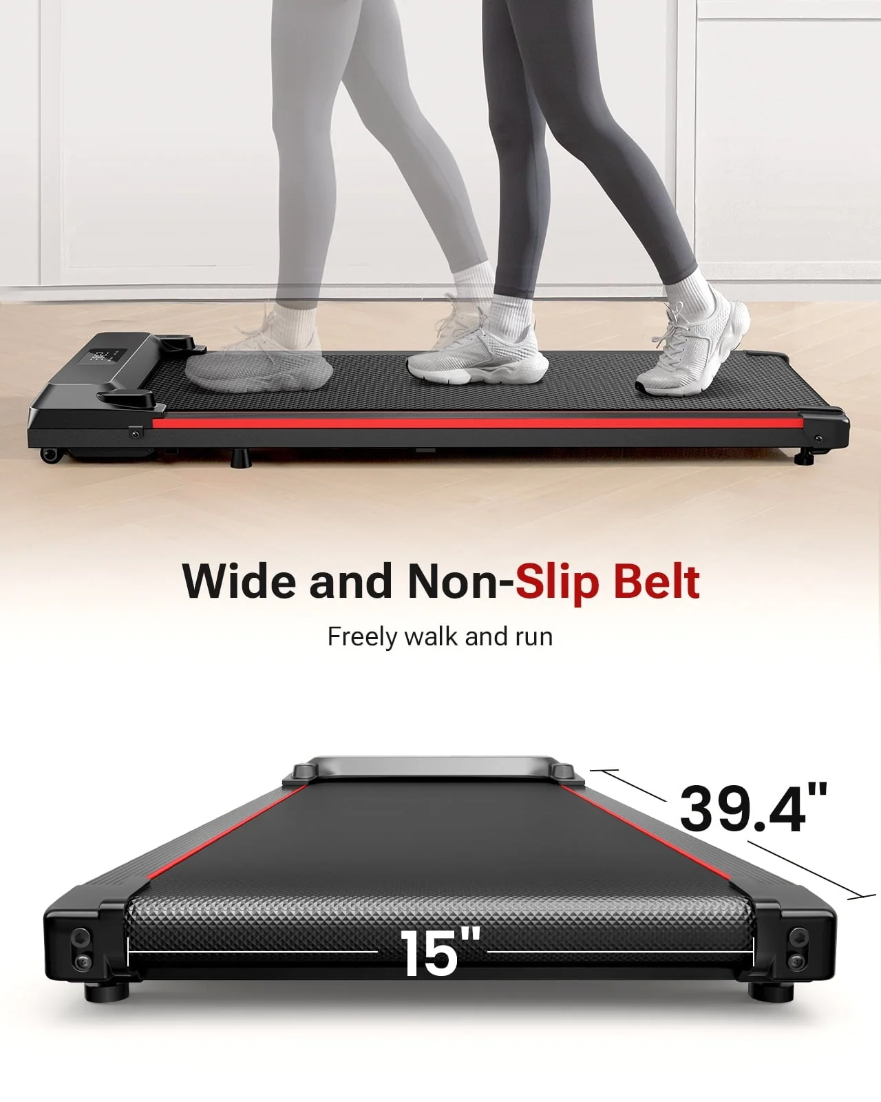 Walking Pad 2 in 1 Under Desk Treadmill with Remote Control Mini Portable Treadmill for Home Office