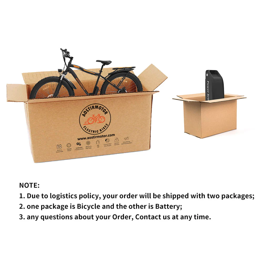 Aostirmotor Electric Mountain Bike, 749W Motor 48V 13AH Removable Lithium Battery Ebike with Rack, 26