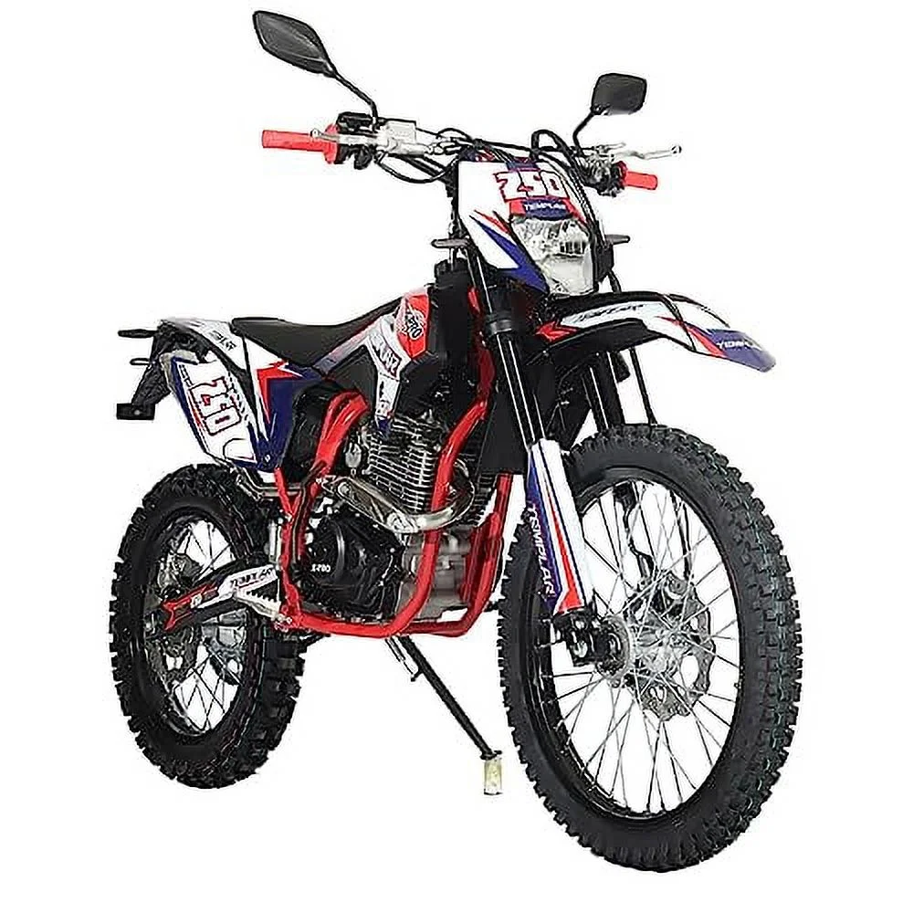 X-Pro Brand New Templar 250cc Zongshen Brand Engine Gas Dirt Bike Pit Bike with All Lights and 5-Speed Manual Transmission, Electric/Kick Start! Big 21