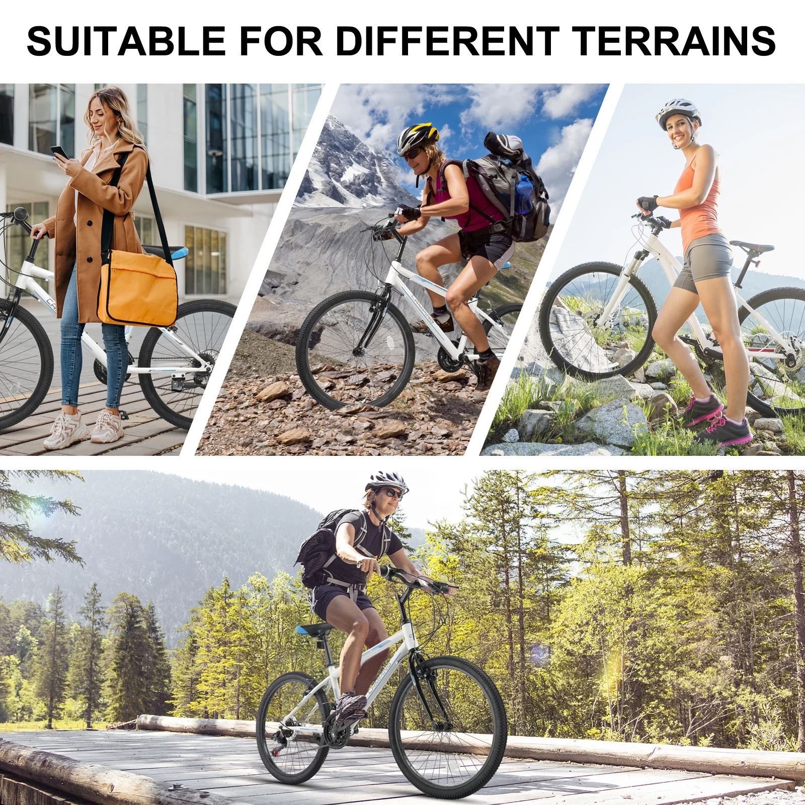 Ktaxon 24 inch Mountain Bike for Women, Dual V Brakes 21 Speeds Women Bike