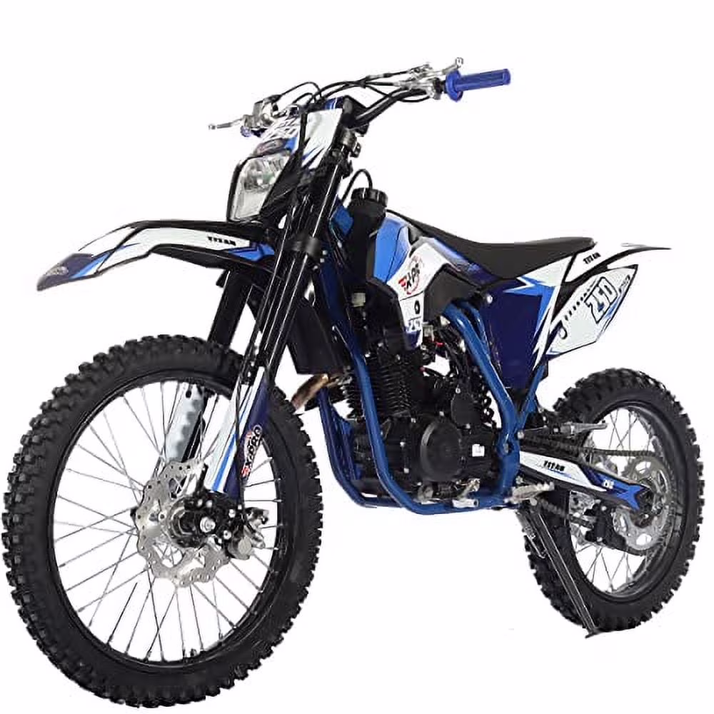 X-Pro Brand New Titan 250cc Gas Pit Dirt Bike with LED Headlight, 5-Speed Manual Transmission, Electric/Kick Start! Big 21