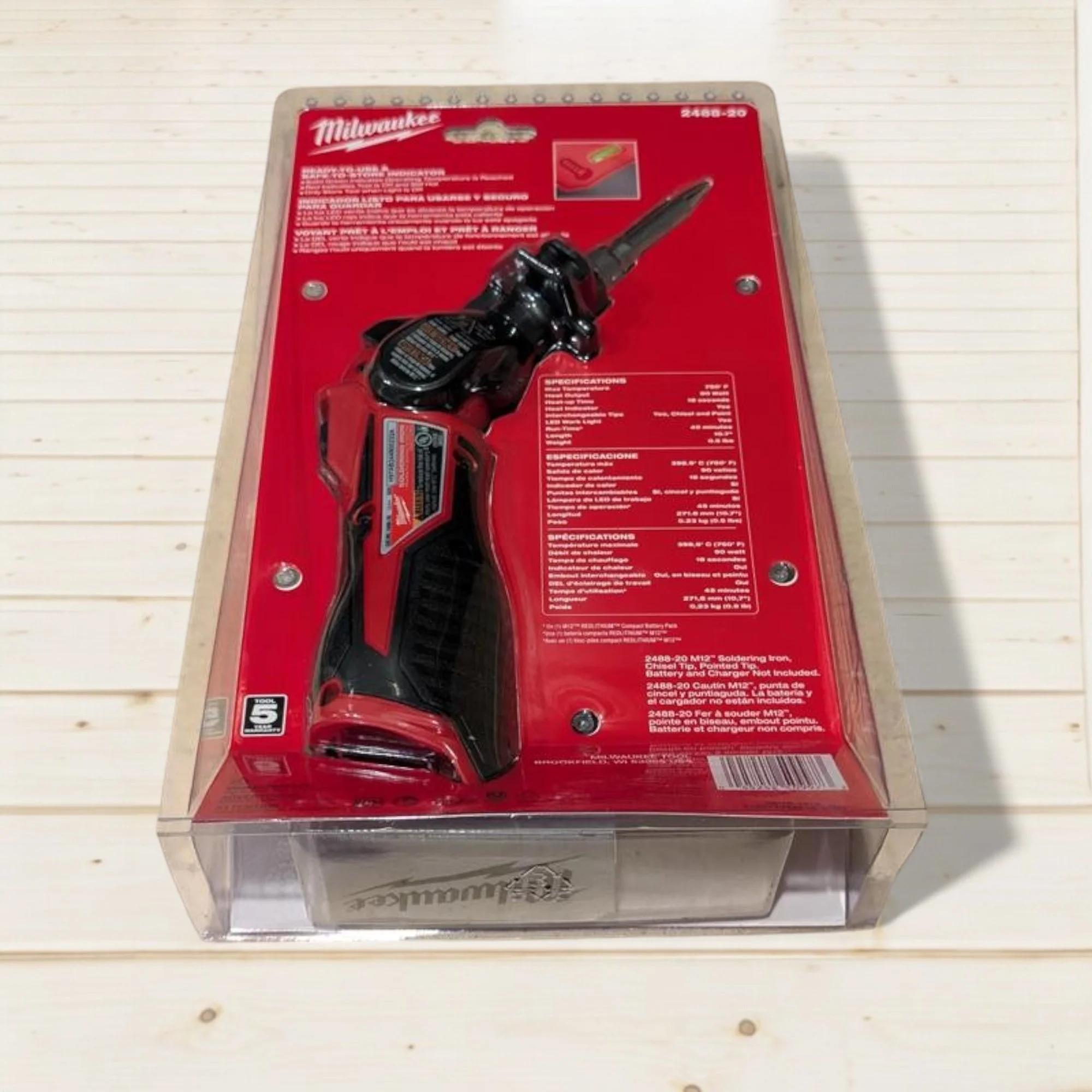 Milwaukee 2488-20 M12 Cordless Soldering Iron �C Heats in 18 Seconds, Pivoting Head, REDLINK Indicator (Bare Tool)