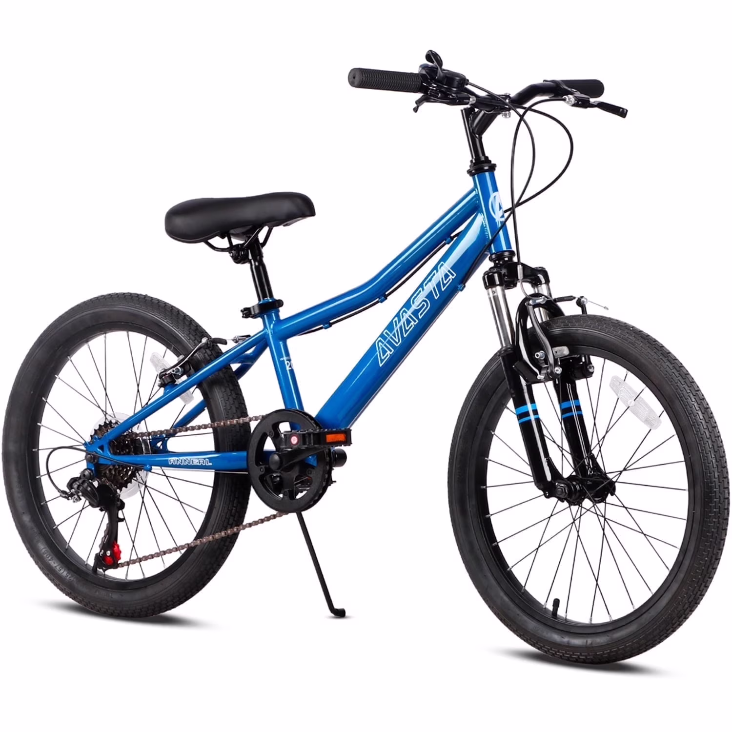 AVASTA 20'' Big Kids Mountain Bike for Age 6 7 8 9 10 11 12 Years Old Boys Girls Teen with Suspension Fork Front & Rear Dual Hand Brakes 6 Speeds Drivetrain, Cyan