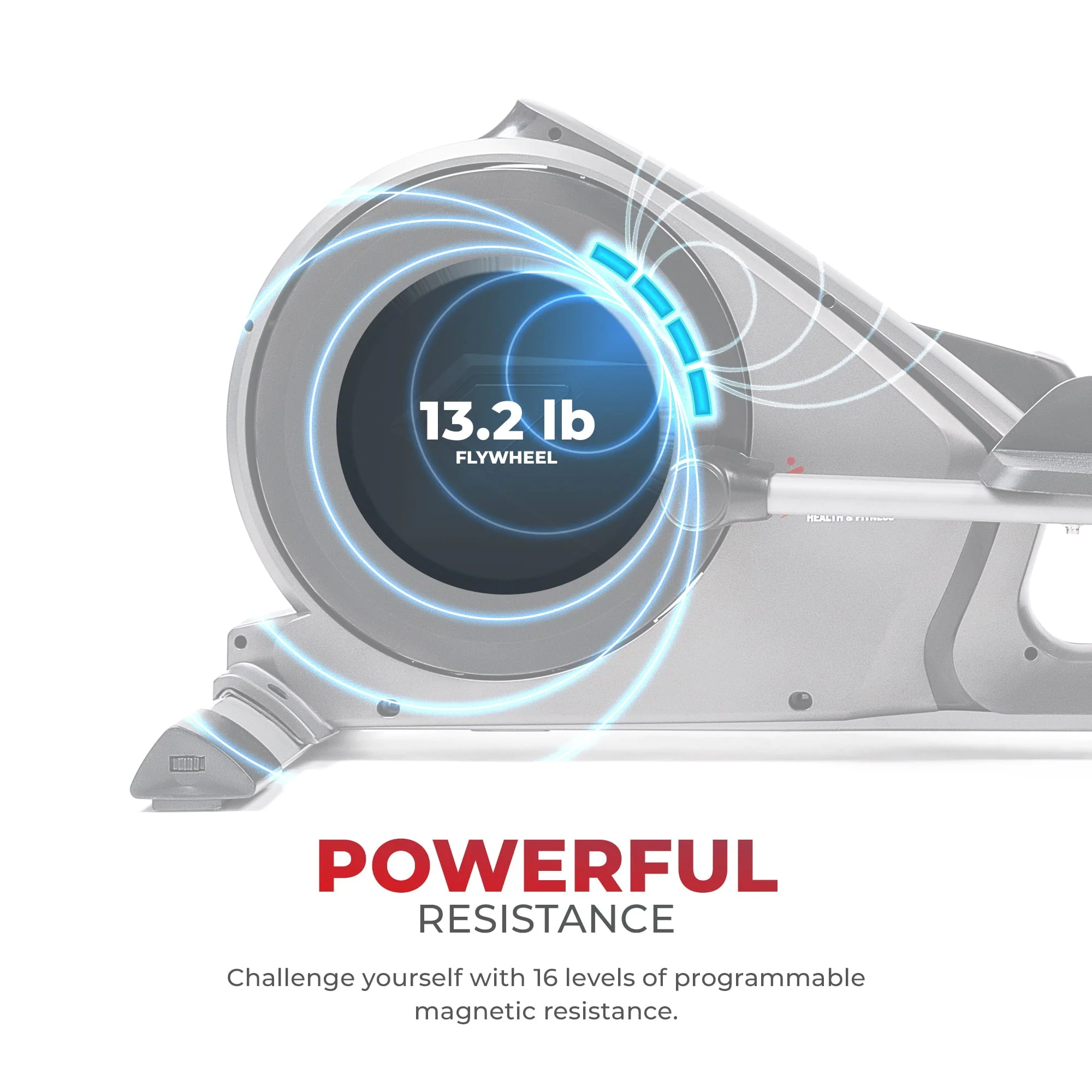 Sunny Health & Fitness Magnetic Elliptical Trainer Elliptical Machine w/ Device Holder, Programmable Monitor and Heart Rate Monitoring, High Weight Capacity - SF-E3912