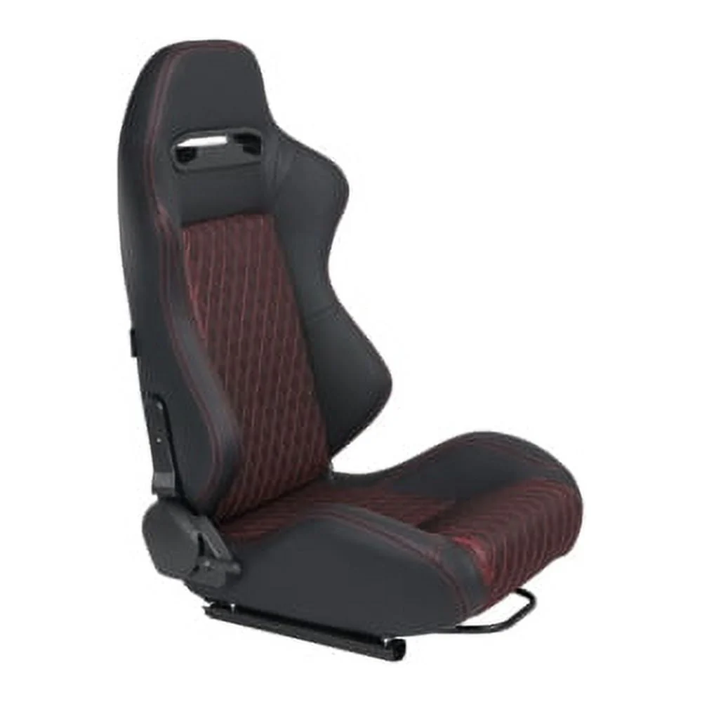 Racing Seat High Quality Pvc With Suade Material Double Slider, 2Pcs, Red