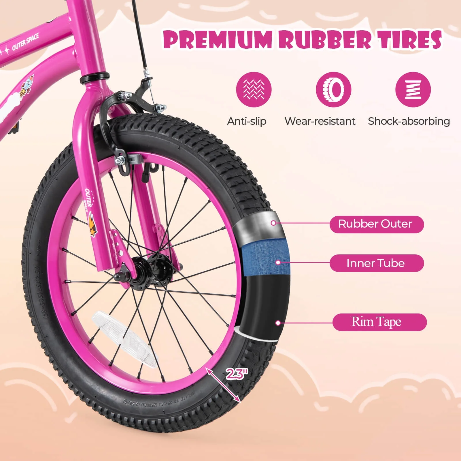 Costway 16-Inch Kid��s Bike for 4-7 Years Old with Adjustable Saddle & Anti-slip Handlebar Black