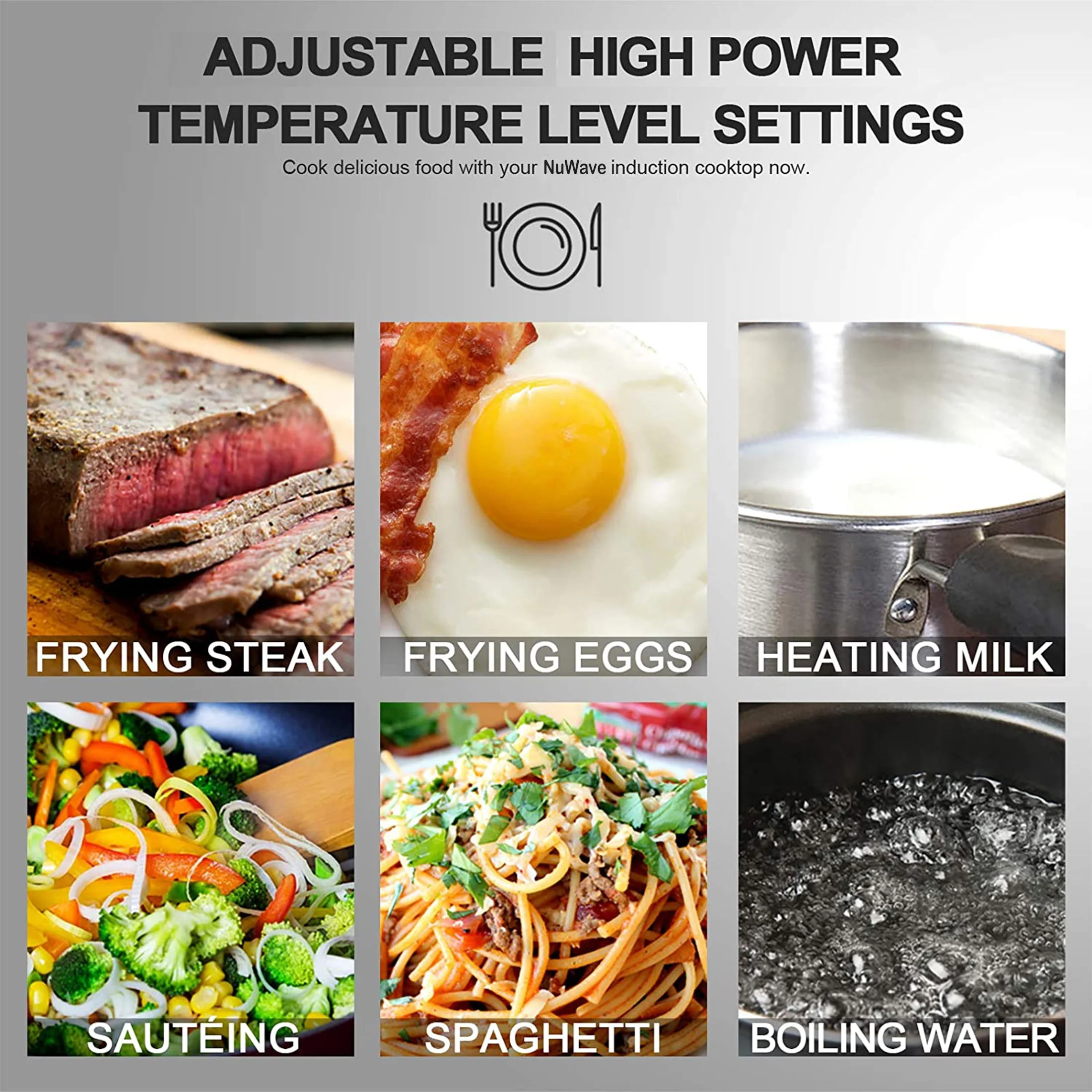 NuWave 1800w Precision Induction Cooktop 94 Temp Settings 100°F - 575°F in 5°F Portable Pro Chef Commercial-Grade NSF-Certified