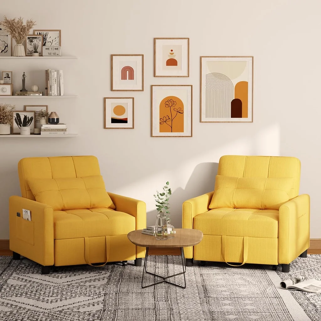 Convertible Sleeper Chair, Aiho 3-in-1 Convertible Sofa Bed Recliner Chair with Pull Out Couch - Dark Gray