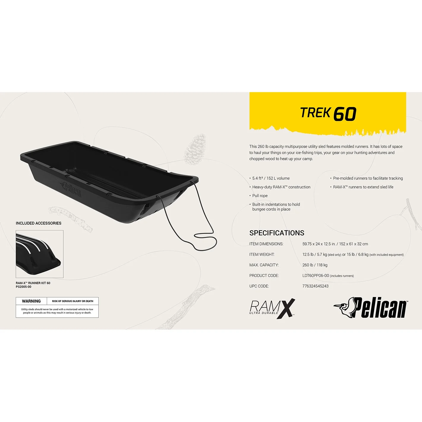 Pelican - Trek 60 Utility Sled