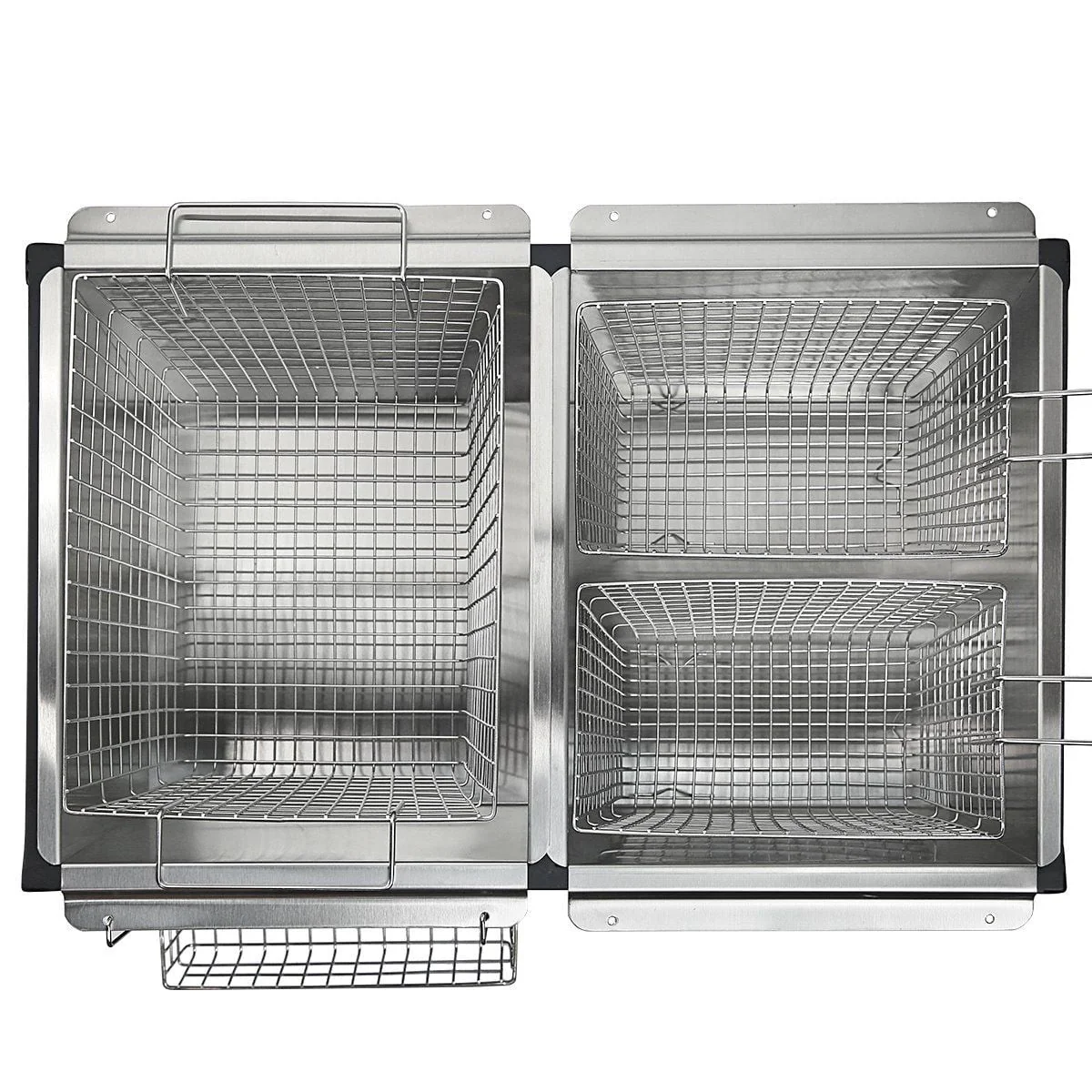 Barton High-Pressure Deep Fryer Triple Basket Dual Burner Stainless Steel Cooker Fryer Black