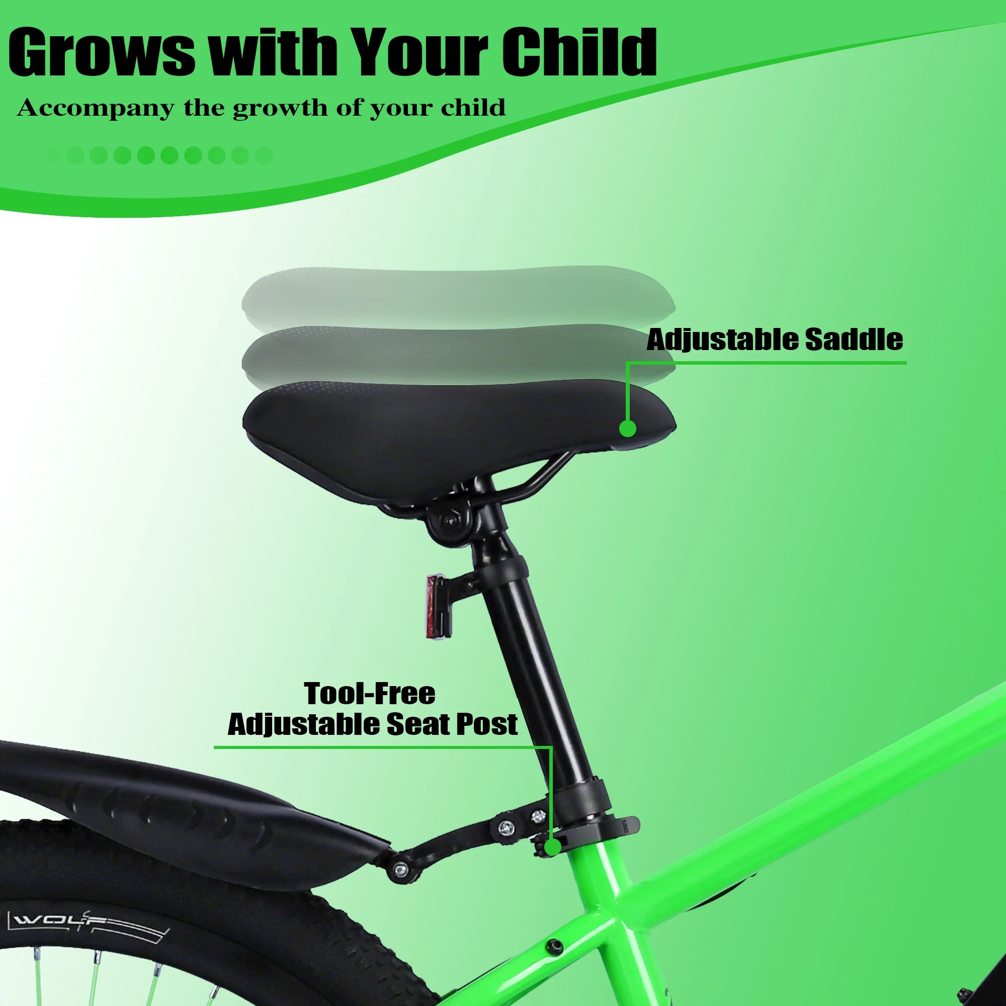 Bstjewey 20/24 Inch Kids Mountain Bike, Dual Disc Brakes, Suspension Fork, Ages 7-12