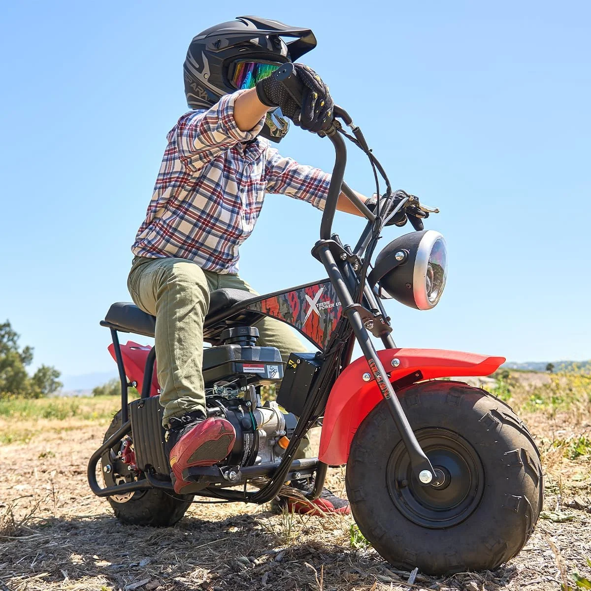 XtremepowerUS Pro Series 99cc Mini Bike Gas Powered Pocket Rocket for Adults Red/Black