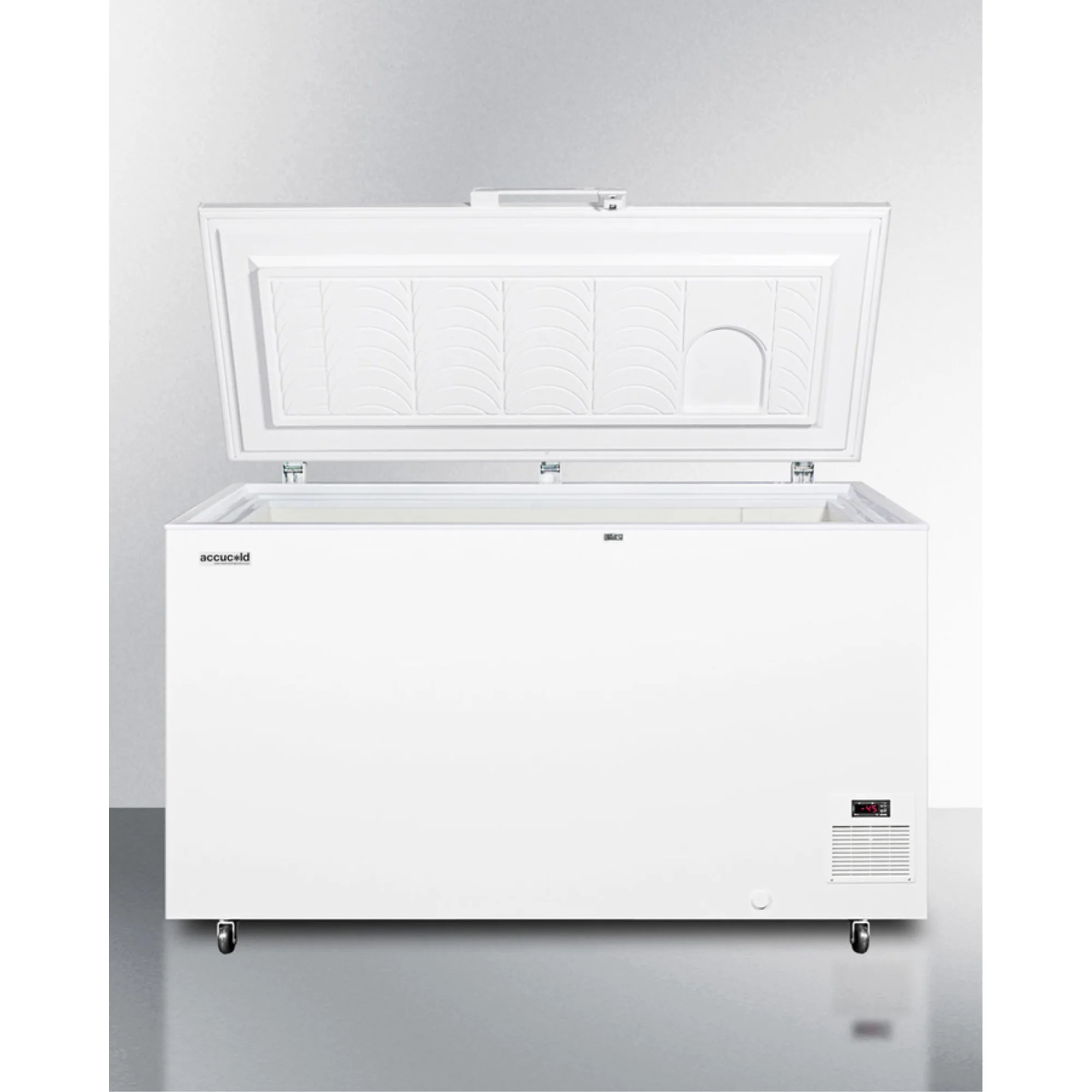 -45 C capable laboratory chest freezer with digital thermostat and 12.8 cu.ft. capacity